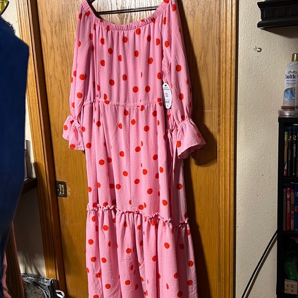 NWT - Size 20 Stretch Collar and Long Ruffle Sleeves. Nicely Made Dress. - Picture 1 of 3